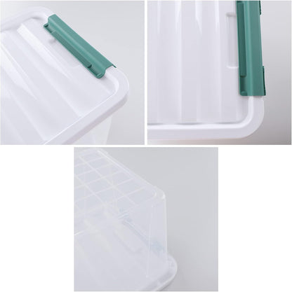 6-Pack 20 Quart Plastic Storage Boxes, Latching Storage Bin Box, Clear