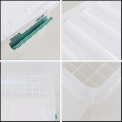 35 Quart Clear Large Storage Box, Plastic Storage Bins, Set of 6