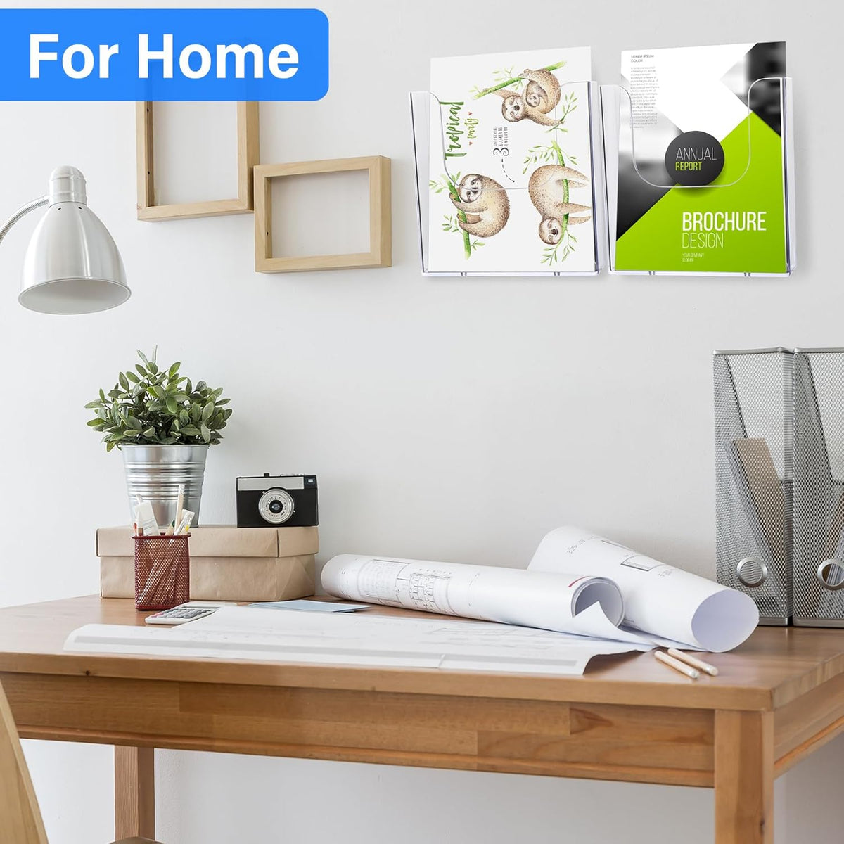 12 Pack Brochure Holder Wall Mount 6 x 9 Inch Clear Flyer Holder Magazine Pamphlet Display Stand Acrylic Wall Organizer Plastic Wall File Holder for Literature Mail Paper Document Rack Display