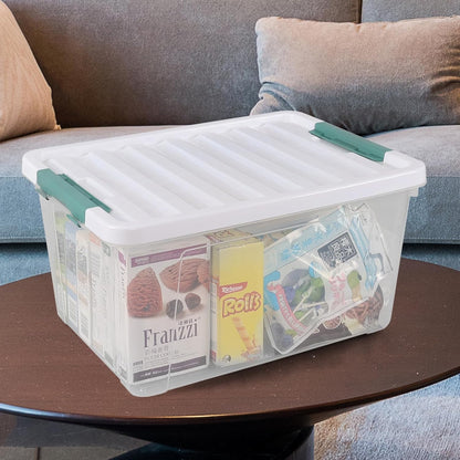 35 Quart Clear Large Storage Box, Plastic Storage Bins, Set of 6