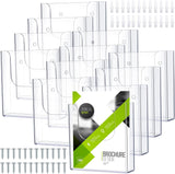 12 Pack Brochure Holder Wall Mount 6 x 9 Inch Clear Flyer Holder Magazine Pamphlet Display Stand Acrylic Wall Organizer Plastic Wall File Holder for Literature Mail Paper Document Rack Display